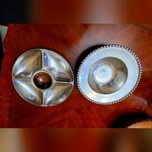 2 Pewter Serving Trays
